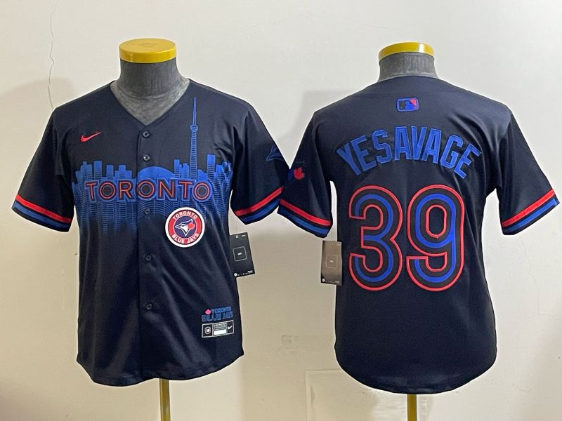Youth 2025 Nike Toronto Blue Jays #39 Yesavage Blue Game MLB Jersey 02